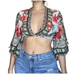 Multicolor Farm Rio Shirt With Open Back 