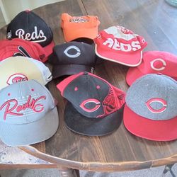 #9 Official MLB Cincinnati Reds Baseball Hats +#1 Bonus Cincinnati Bengals Hat