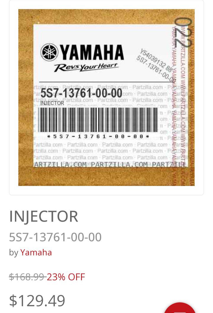 2 Yamaha Fuel Injectors 