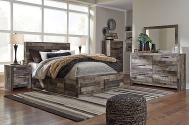 Derekson-Multi Gray-Queen Panel Bed