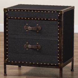 New Black Canvas Trunk End Table
