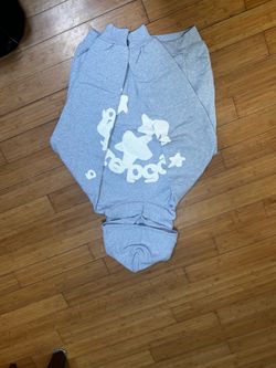 White grey spider hoodie size large