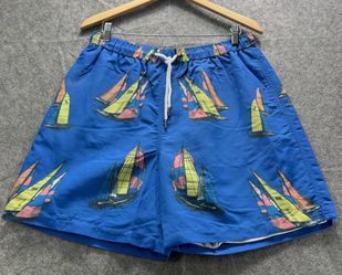October's Very Own Blue Sailboat OVO Nautical Swim Trunks size Large