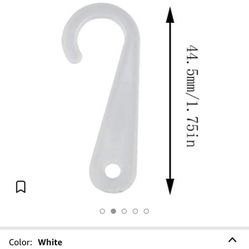 E-outstanding 500pcs Sock Display Hooks 1 3/4 Inch Plastic J-Hooks for Sock Hat Underwear Hanging, White