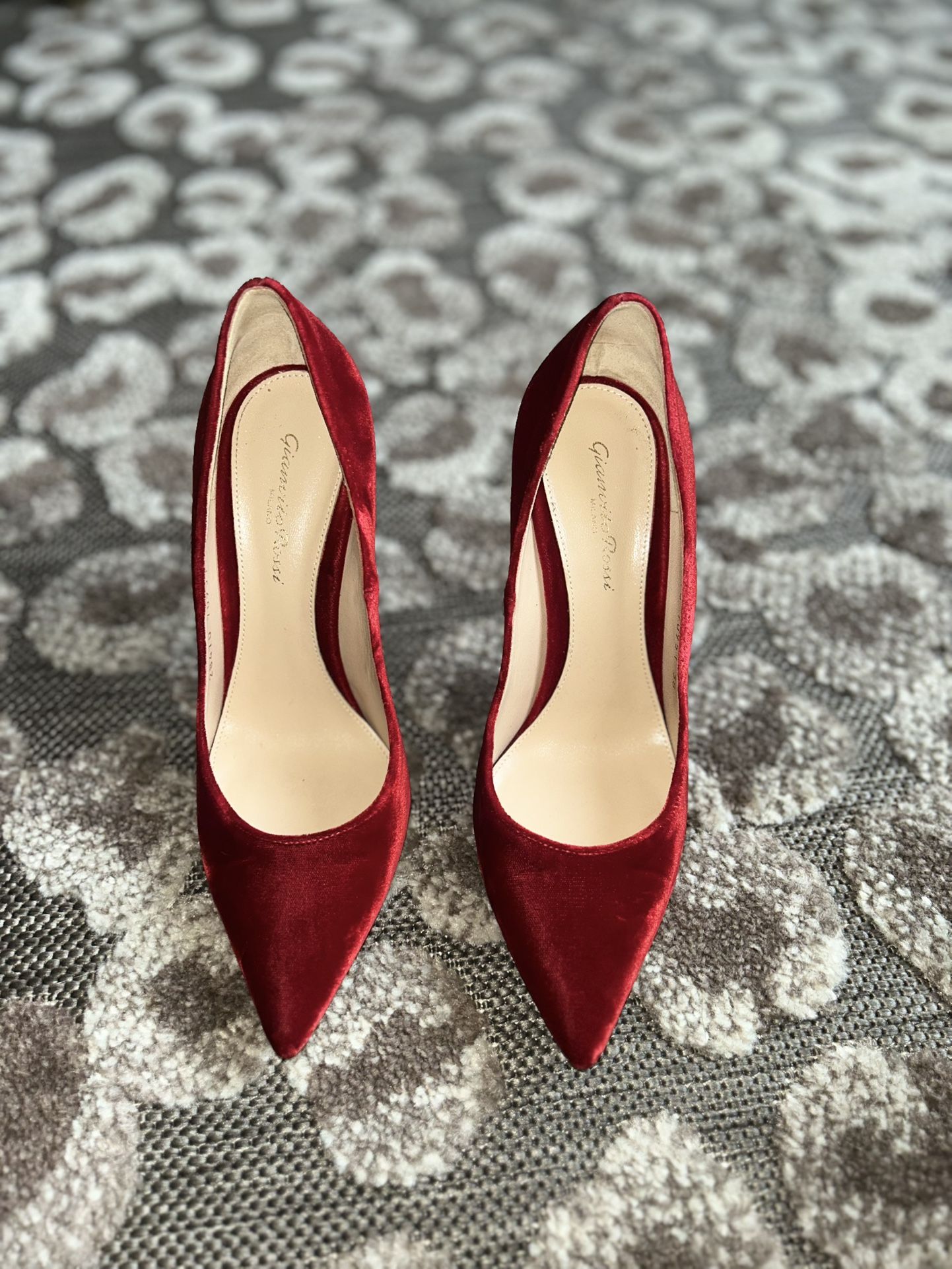 GIANVITO 105 4” Burgundy High Heels
