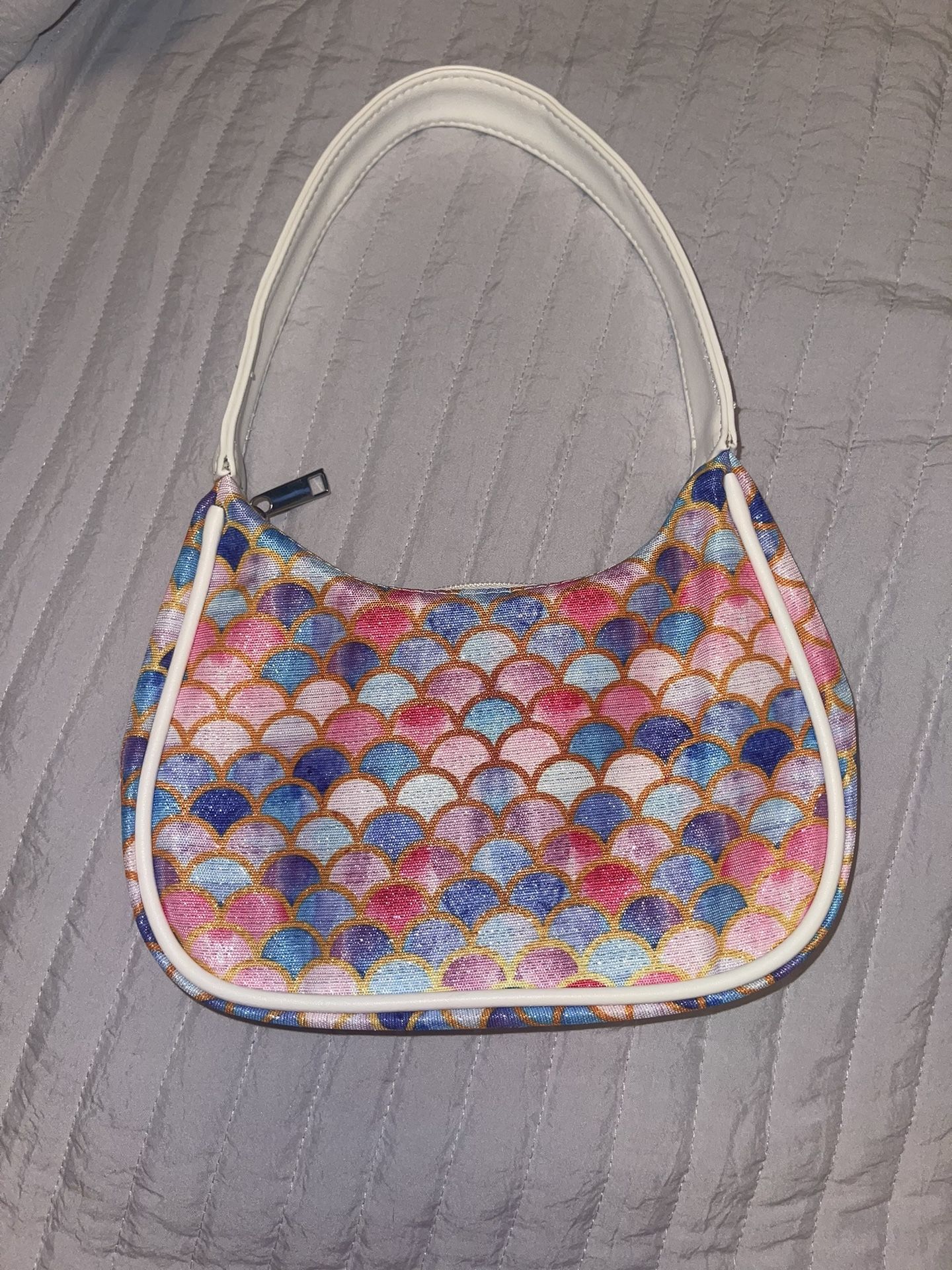 Women’s/Girl’s Glitter Fish Scale Pattern Baguette Bag