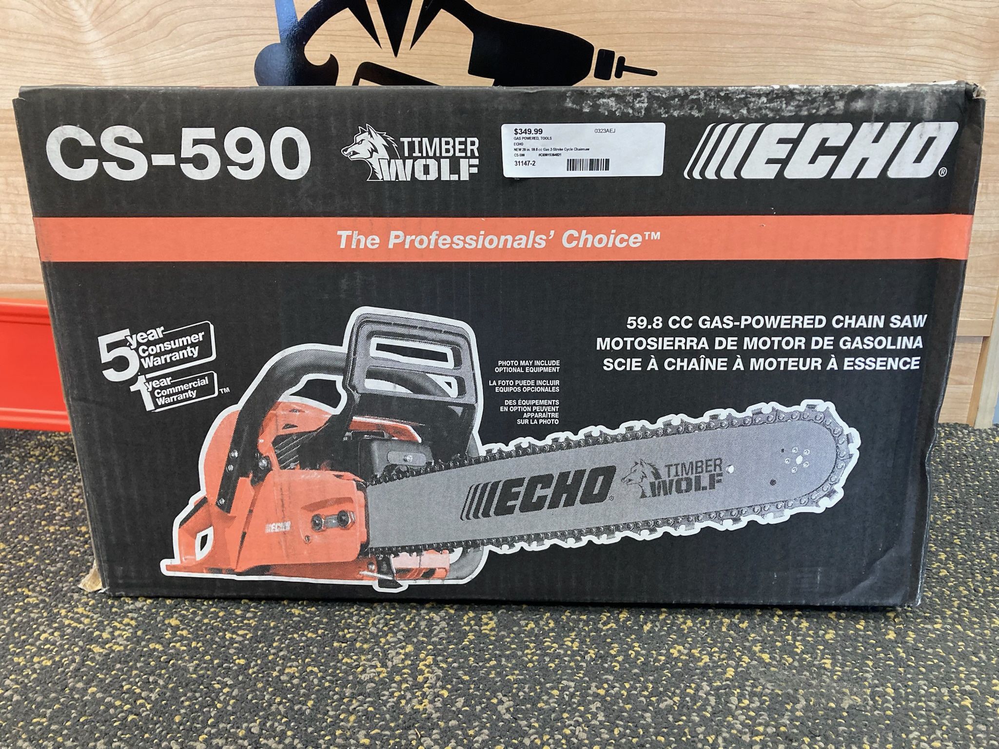 ECHO CS-590 20” 59.8 cc Gas 2-Stroke Cycle Chainsaw