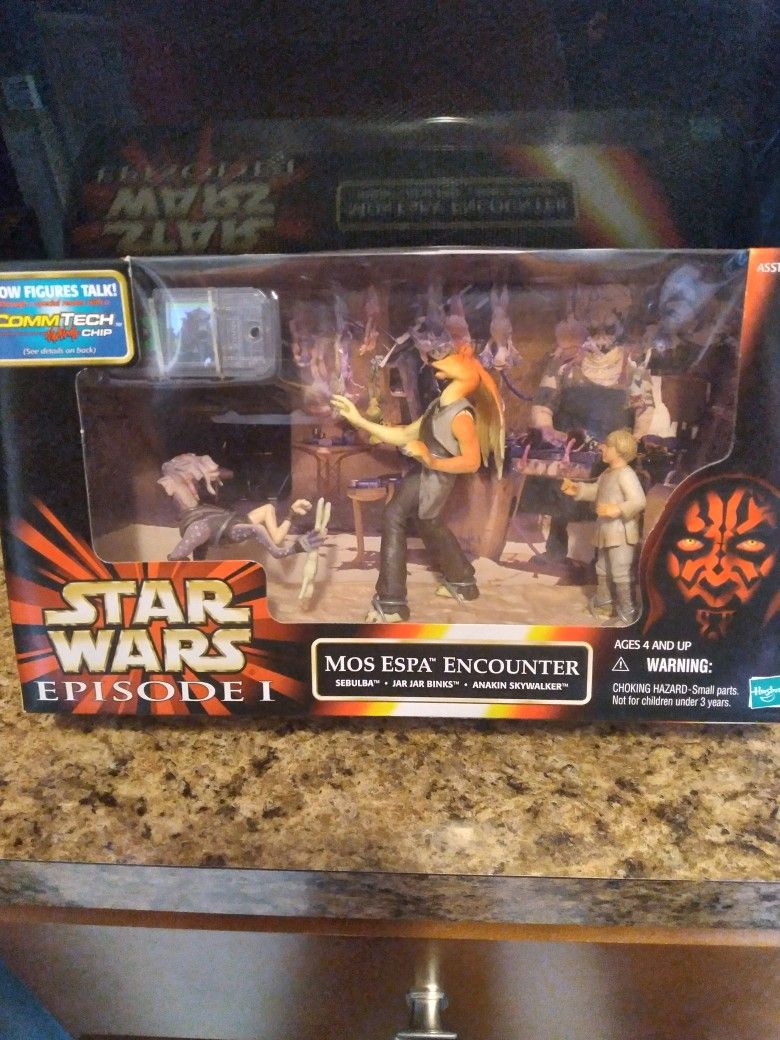 Star Wars Episode 1 Mos Espa Encounter Action Figure 3 Pack Mint In Box 