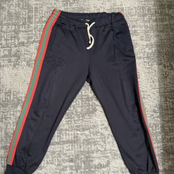 Gucci Black Jersey Web Striped Jogger Pants