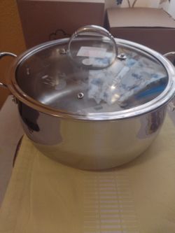 Princess House Olla asadora de 10.5qtde Acero inoxidable tri_ ply