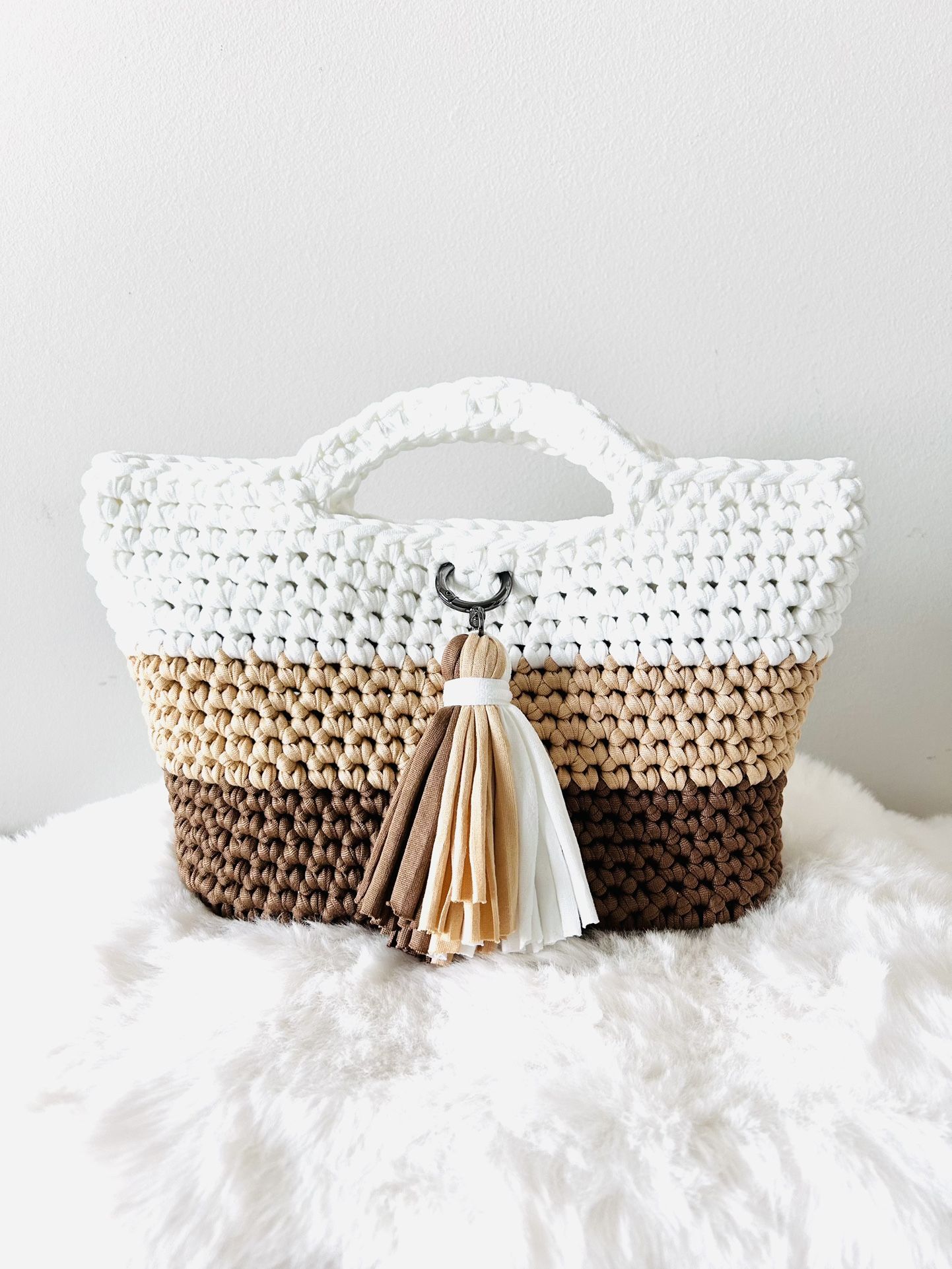 Crochet Espresso Shot w/ Cream Tote Bag
