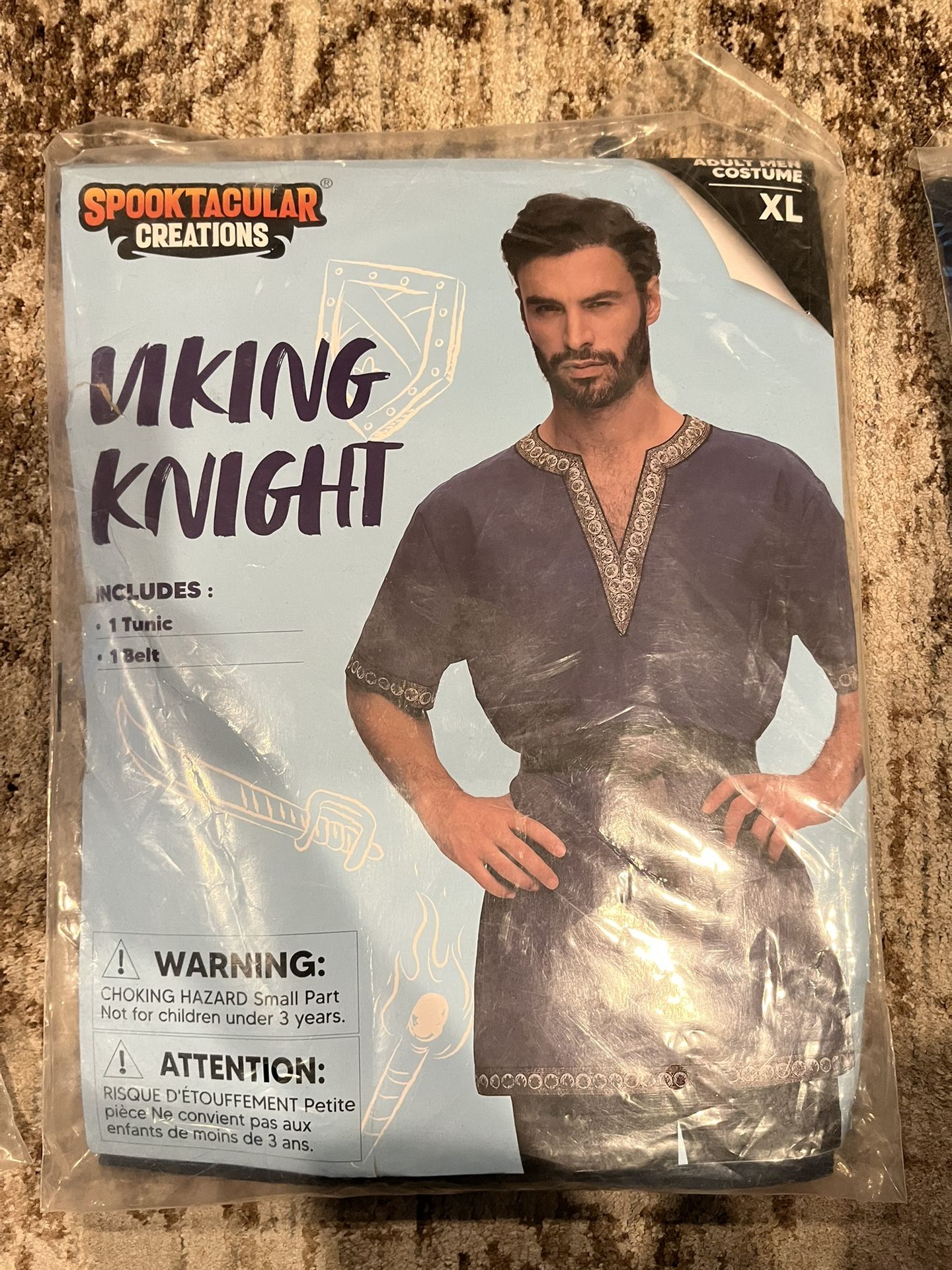 Mens Medieval Renaissance Viking Knight Tunic Costume with Belt Size XL