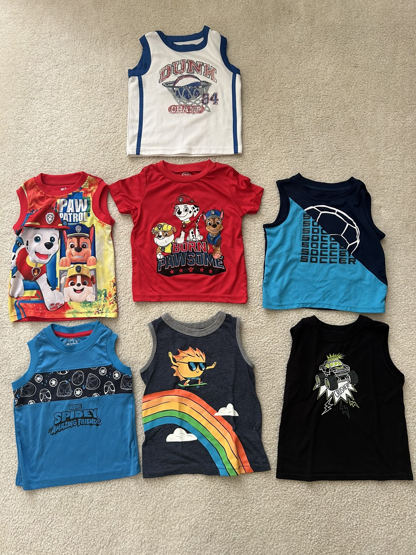 Boys Toddler 18m-2T Sleeveless/ Short Sleeve Clothes Shirts