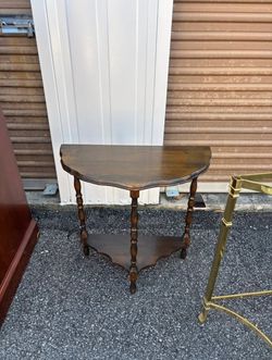 Small Wood Half-Moon Console Table
