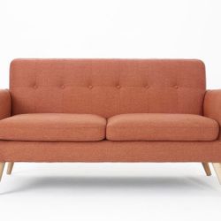 Burnt orange mid-century modern couch 