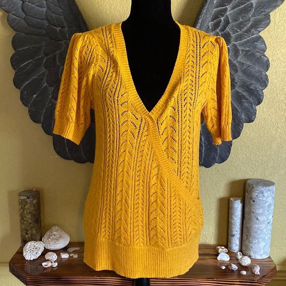 Cleo Mustard Knit Shirt Top 