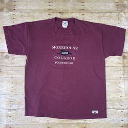 Vintage Oarsman 913 Morehouse Alumnus College HBCU Maroon Cotton T-Shirt Size L