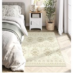 SONGMICS HOME Area Rug, 3x5 ft Rug  Boho Style, Sand Beige UTAR021L02