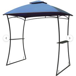 Barbecue Grill Gazebo BBQ Shelter Canopy Tent Outdoor Sun Shade Yard Metal Gazebo，Only blue