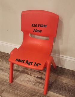 Red Plastic Kids Chair  NEW