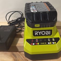 RYOBI BATERY AND CHARGER 18V 2ah