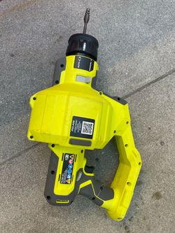RYOBI ONE+ 18V Cordless Drain Auger with 25 ft Cable, LED Light, Auto Feed/Retract, Cable Lock, Enclosed Drum (Tool Only)