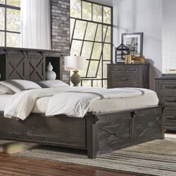 Queen Sized Bed Frame With Dresser And Nightstand