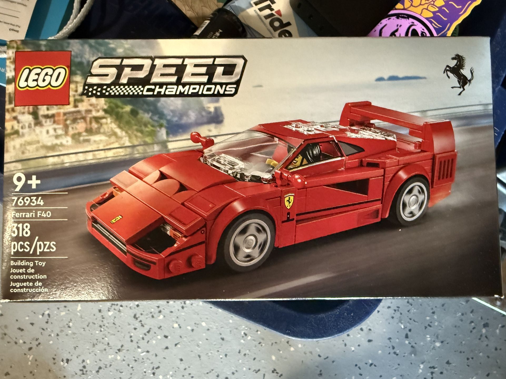 LEGO Speed Champions Ferrari F40 Supercar, Toy Car Model Building Set, Ferrari Gift Idea, 76934