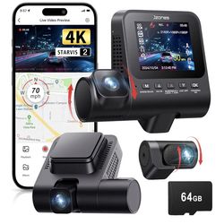 4K 3-Channel Dash Cam Front and Rear