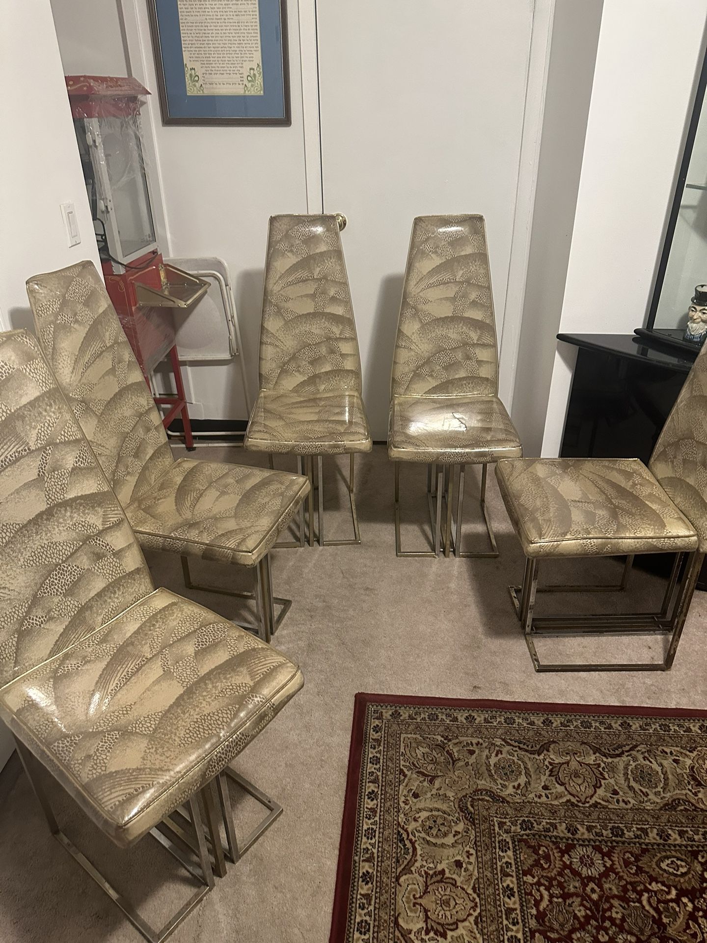 5 Antiques Heavy Metal Chairs