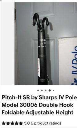 Double Hook Foldable Adjustable Height IV Pole