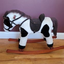 CHRISHA PLAYFUL PLUSH ROCKING HORSE MAKES HORSE SOUNDS AT THE PRESS OF THE EARS= ADORABLE!!!