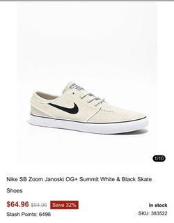 Nike SB Zoom Janoski OG+ Summit White & Black Skate Shoes