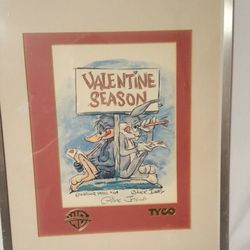 Warner Bros. Bugs Bunny & Daffy Duck Valentine Hand drawing original autographed