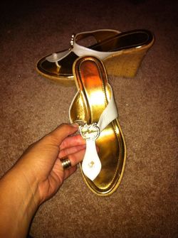 Apple bottom wedges. Size 8