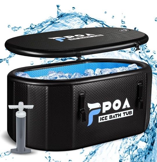 Poafamx Cold Plunge Tub, 155 Gal Inflatable Ice Bath Tub for