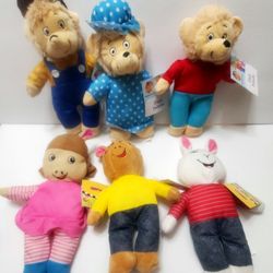 Berenstain Bears Plush Doll Set Of 6 PBS Kids