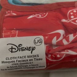 Disney 4 Cloth Face Masks Size Large Sealed