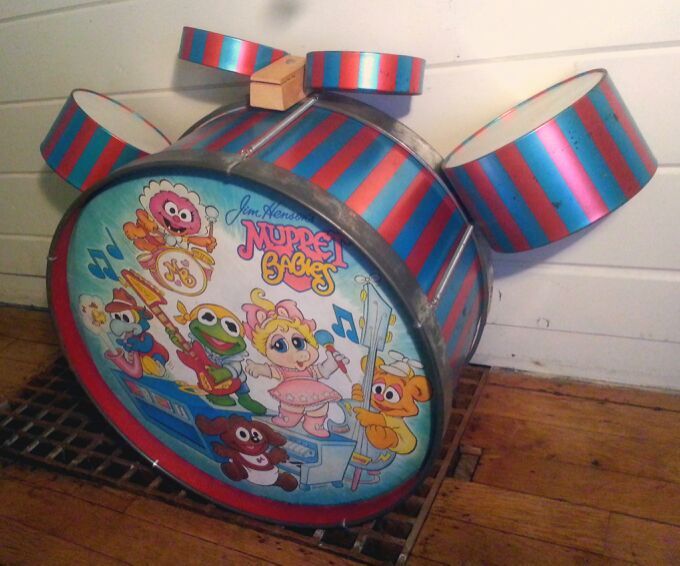 Vintage kids toy drum set.Muppet Babies rare and highly collectible