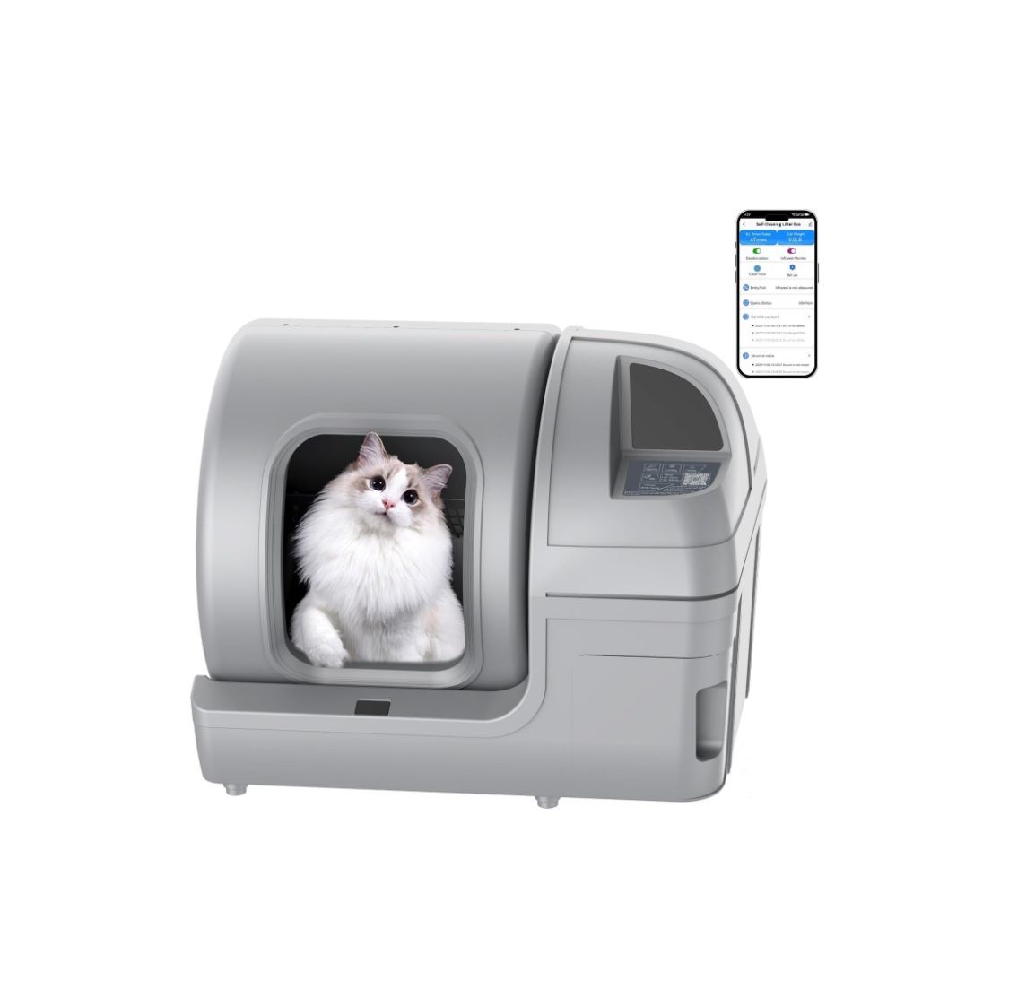 Automatic Cat Litter Box Self Cleaning - DAKERES 100L Extra Large Cat Litter Box with APP Control & Safe Alert & Smart Health Monitor, Odor Removal Ca