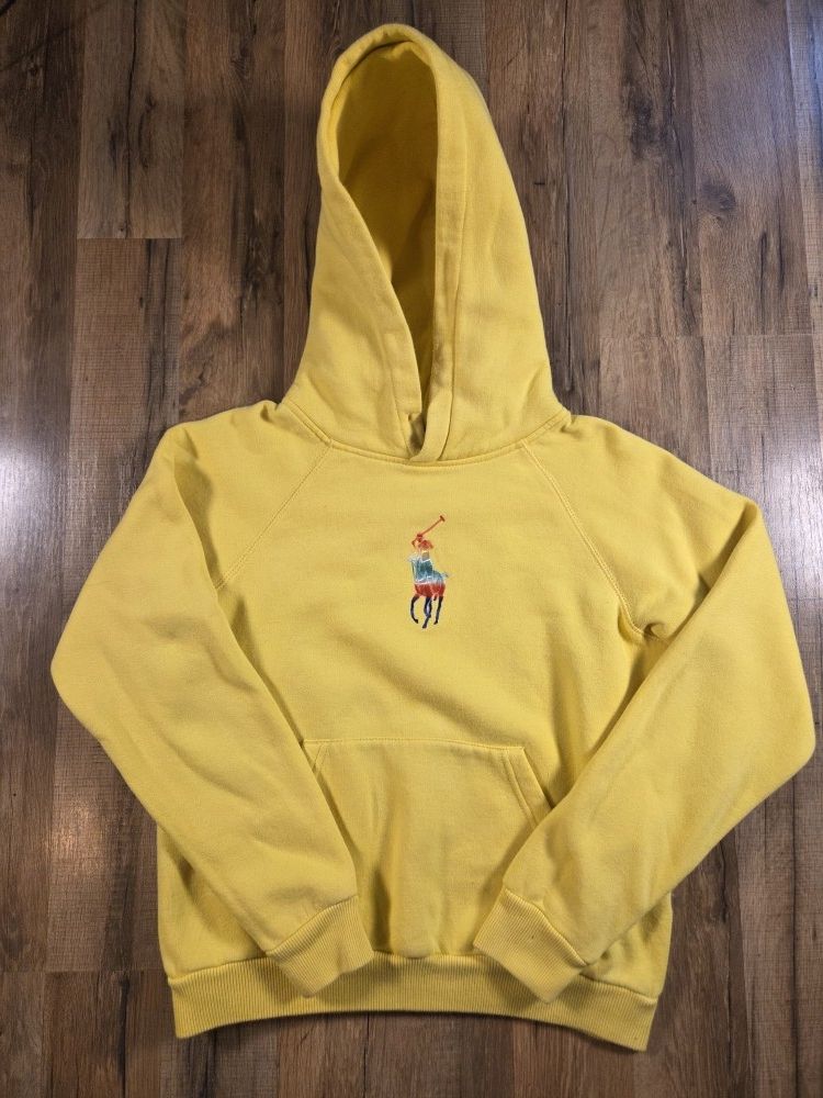 Polo Ralph Lauren Kids Yellow Hoodie With Rainbow Logo