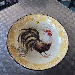 Large Ceramic Bowl Rooster 