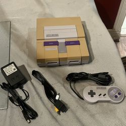 Super Nintendo SNES Console Bundle W/ Cables & Controller Tested 