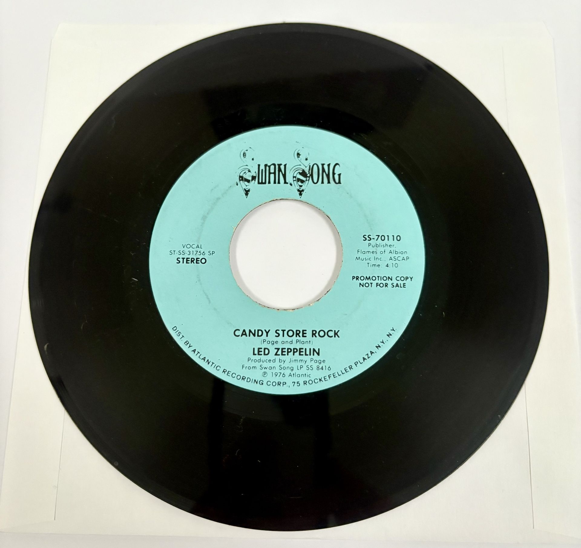 Led Zeppelin Candy Store Rock PROMO Mono Stereo 45 RPM Swan Song SS-70110 VG+