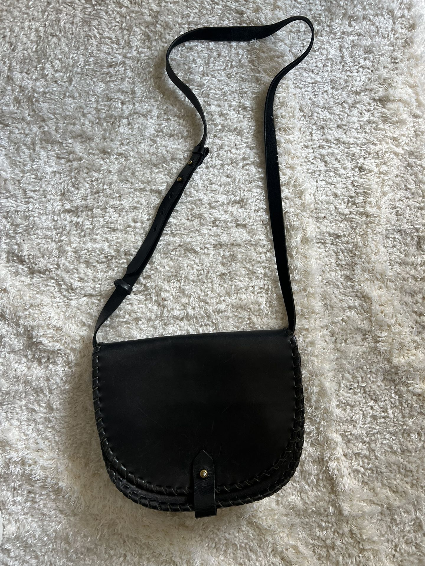Madewell Black Leather Crossbody Bag