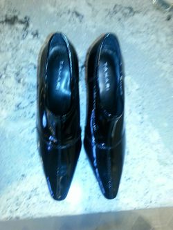Tahari black patent booties