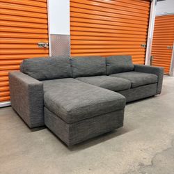 West Elm 111” Urban 2-Pc Sectional Sofa Couch W/ Bed + Storage | FREE DELIVERY | NYC 🚛