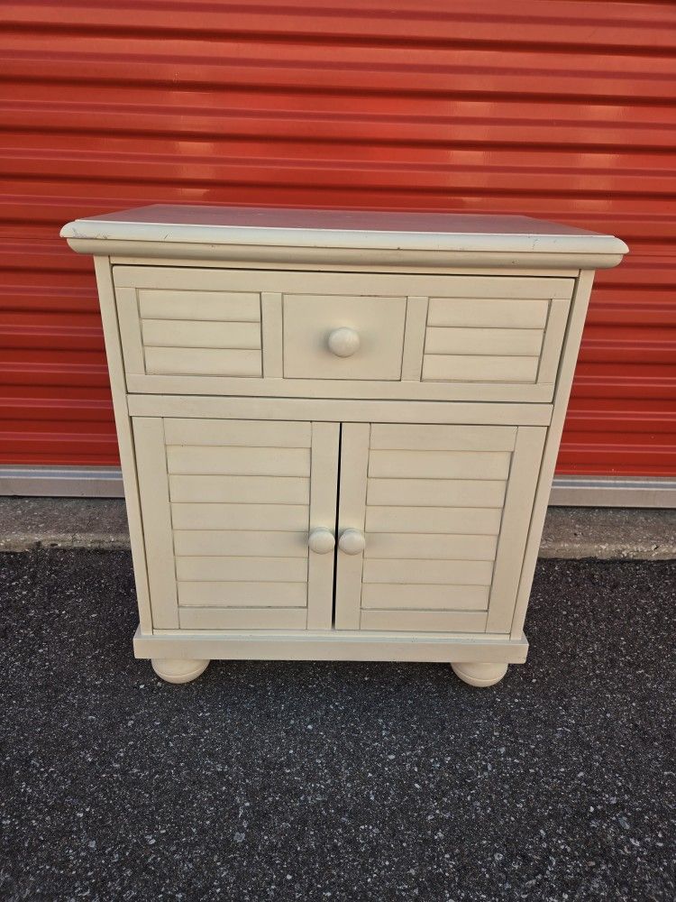 Country Cabinet / Nightstand Single Drawer and 2 Cabinet Doors with Shutter Style Cottage Creek