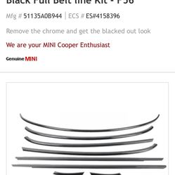 OEM MINI Cooper F56 (2-door) Piano Black Beltline Kit + Smoked LED Side Markers