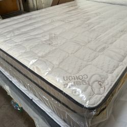 Organic cotton Euro Pillow Top 12” medium firm 🆕  In Plastic   Mattress only $199  Mattress with box spring $260  Delivery $30 All sizes available
